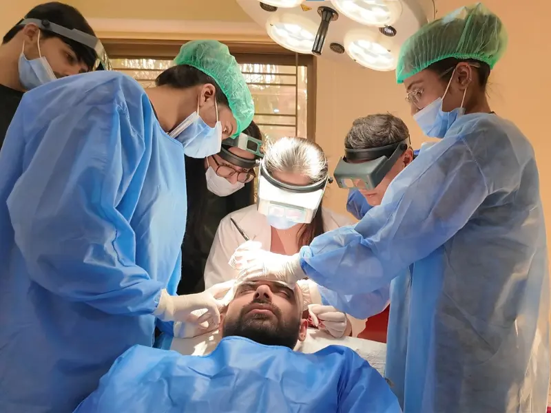 Qualified physicians after completing FUE hair transplant training course at Irfan's Hair Academy